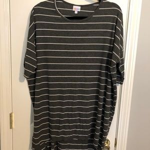 LuLaRoe - Charcoal Grey & White Striped Irma